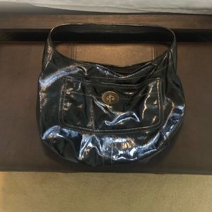 Black Coach patent leather bag